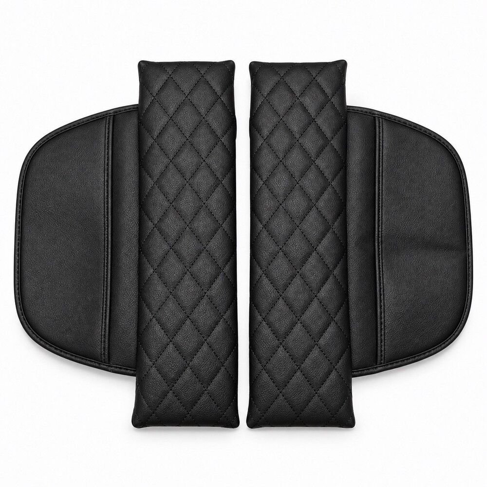 2010-2017 Audi A8 Armrest Cover Pair Black Quilted Padded Protector